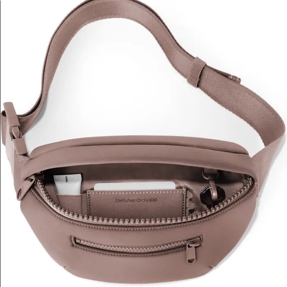 Brand New, Never Used. Dagne Dover Ace Water Resistant Neoprene Belt Bag in Dune